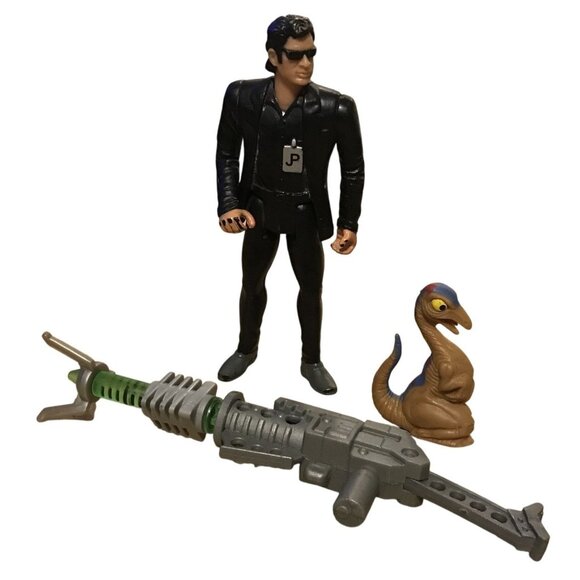 Jurassic Park 1994 Series 2 Ian Malcolm Figure W/ Gallimimus Hatchling & Gun Acc - Picture 2 of 11